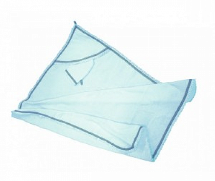 Пеленка-полотенце Премиум в комплекте с варежкой, размер 96 х 96 см., голубая 
